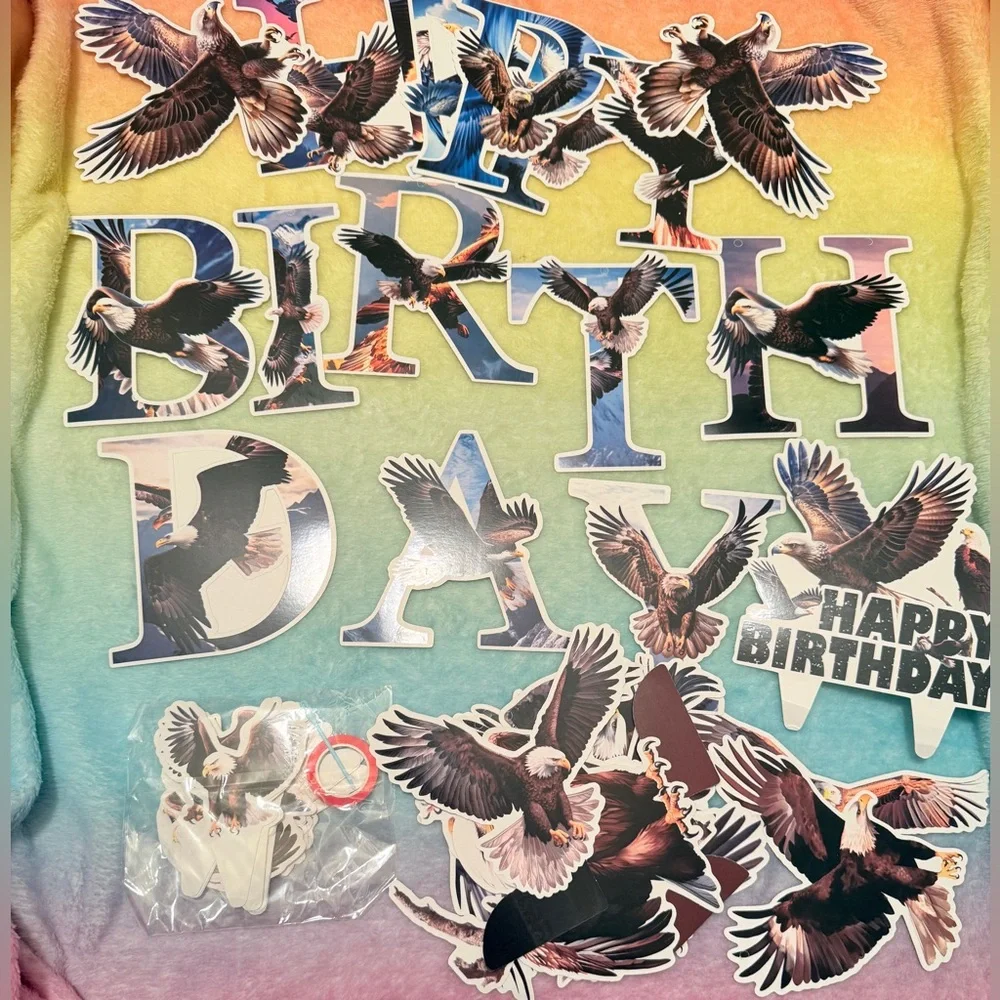 New Eagle Themed Happy Birthday Party Decorations  52 pieces